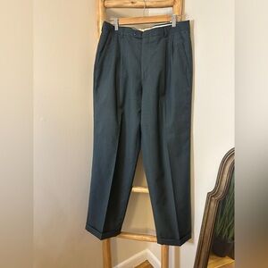 Valentini VINTAGE Pants Size 48 Euro 36 US Charcoal 100% Wool Rare! Italy